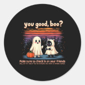 Halloween You Good, Boo_ Zelfmoordpreventie Mental Ronde Sticker (Voorkant)