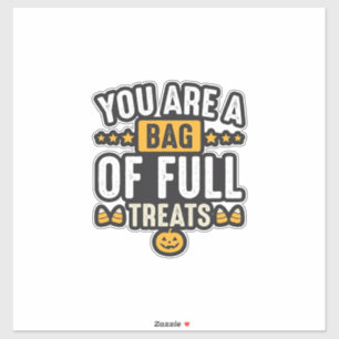 Halloween Zak Met Snoepjes Vintage Vector Design_1 Sticker