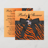 Halloween Zebra & Animal Print Baby shower Kaart (Voorkant / Achterkant)