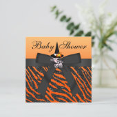 Halloween Zebra & Animal Print Baby shower Kaart (Staand voorkant)