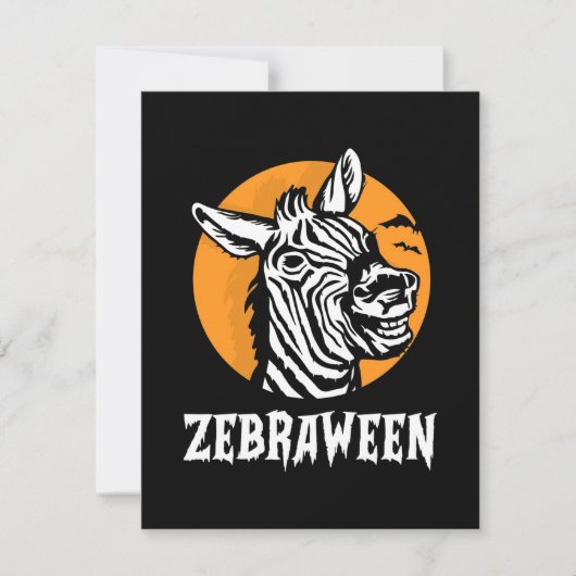 Halloween Zebra Bedankkaart (Voorkant)