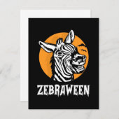Halloween Zebra Bedankkaart (Voorkant / Achterkant)