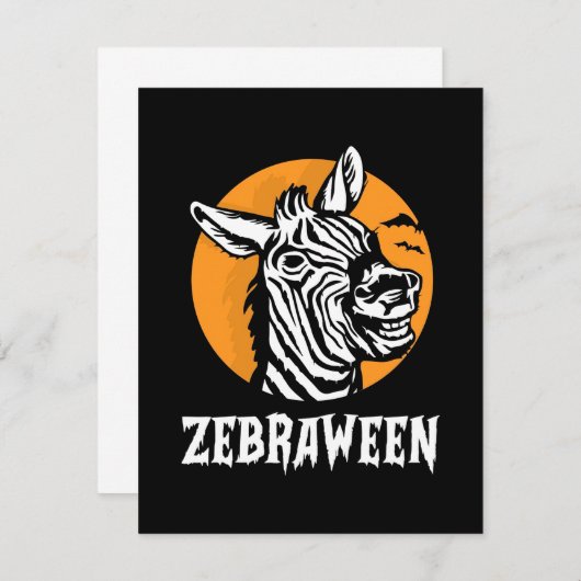 Halloween Zebra Bedankkaart (Voorkant / Achterkant)