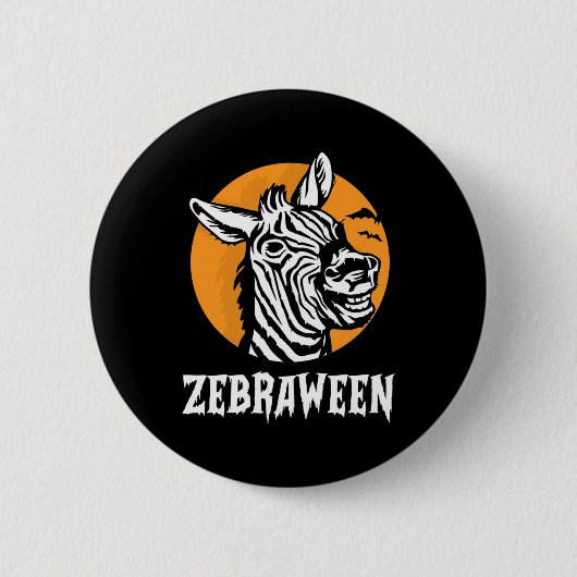 Halloween Zebra Ronde Button 5,7 Cm (Voorkant)