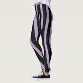 Halloween Zebra Stripes Zwart & Lavendel Leggings (Links)