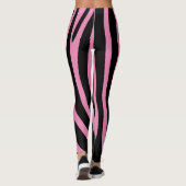 Halloween Zebra Stripes Zwart & Roze Leggings (Achterkant)