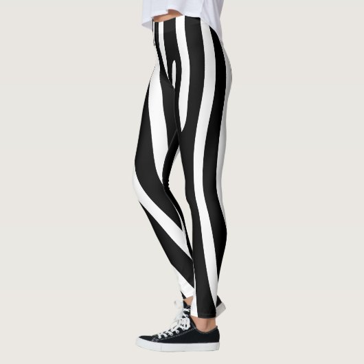 Halloween Zebra Stripes Zwart & Wit Leggings (Links)