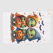Halloween Zee Turtle Ghost Turtles T-shirt Golfhanddoek (Horizontaal)