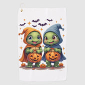 Halloween Zee Turtle Ghost Turtles T-shirt Golfhanddoek (Voorkant)