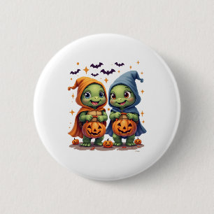 Halloween Zee Turtle Ghost Turtles T-shirt Ronde Button 5,7 Cm