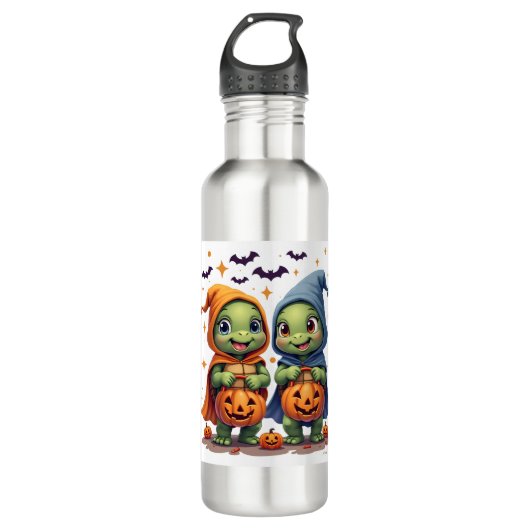 Halloween Zee Turtle Ghost Turtles T-shirt Waterfles (Voorkant)