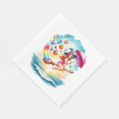 Halloween Zeemeermin Heks op Broom Servet (Hoek)