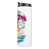 Halloween Zeemeermin Heks op Broom Thermosbeker (Geroteerd rechts)