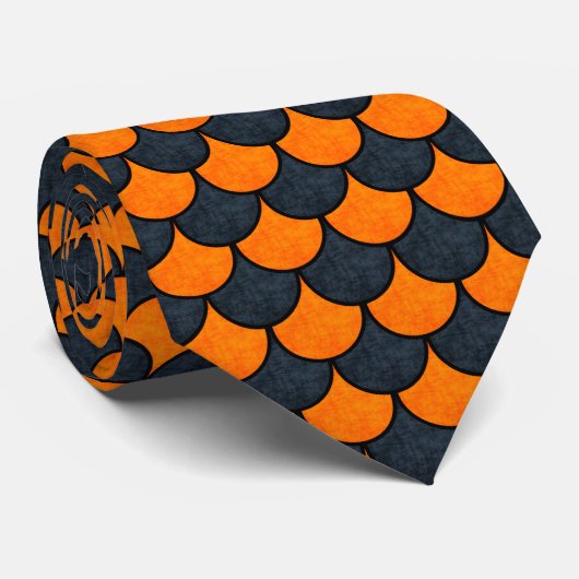Halloween Zeemeermin Schubben Patroon Stropdas (Opgerold)