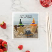 Halloween zeester met bezems en pot servet (Insitu)