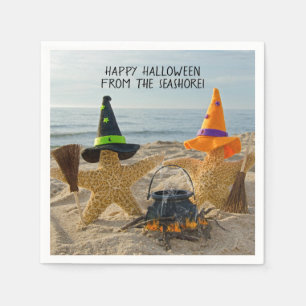 Halloween zeester met bezems en pot servet