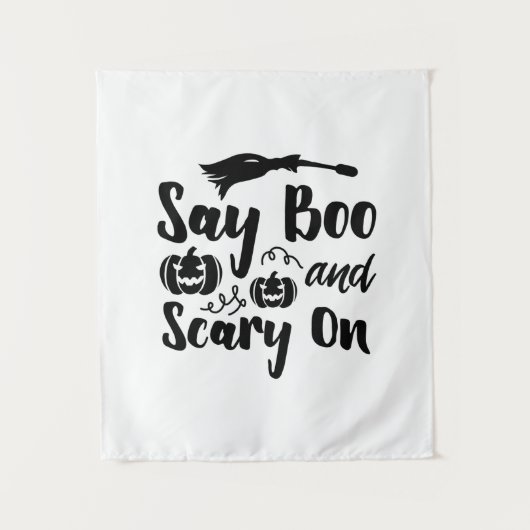 Halloween Zeg Boe en Eng op Verjaardag Wandkleed (Voorkant)