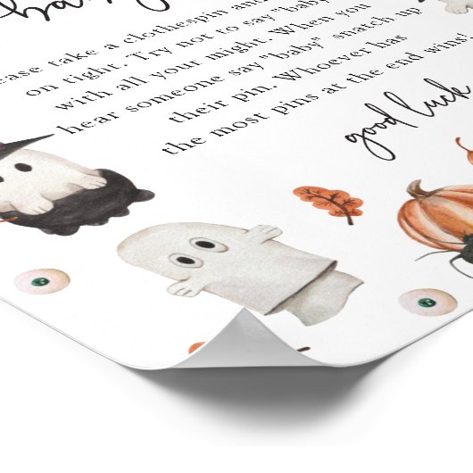 Halloween zeg geen Baby Poster (Hoek)