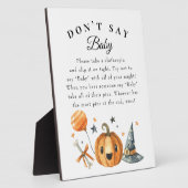 Halloween "Zeg niet tegen Baby" Baby shower Game P Fotoplaat (Zijkant)