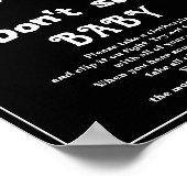 Halloween "Zeg niet tegen Baby" Baby shower Game P Poster (Hoek)