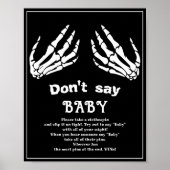 Halloween "Zeg niet tegen Baby" Baby shower Game P Poster (Voorkant)