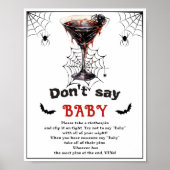 Halloween "Zeg niet tegen Baby" Baby shower Game P Poster (Voorkant)