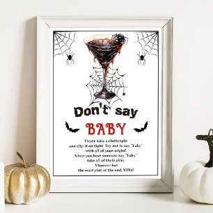 Halloween "Zeg niet tegen Baby" Baby shower Game P Poster