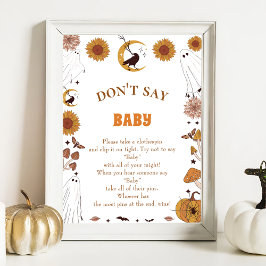 Halloween "Zeg niet tegen Baby" Baby shower Game P Poster