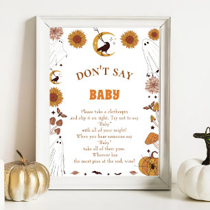 Halloween "Zeg niet tegen Baby" Baby shower Game P Poster