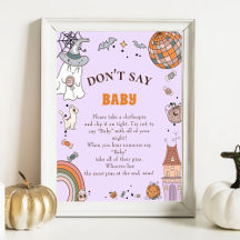 Halloween "Zeg niet tegen Baby" Baby shower Game P