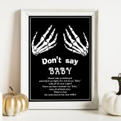 Halloween "Zeg niet tegen Baby" Baby shower Game P Poster