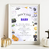 Halloween "Zeg niet tegen Baby" Baby shower Game P Poster