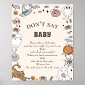 Halloween "Zeg niet tegen Baby" Baby shower Game P Poster (Voorkant)
