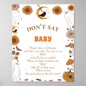 Halloween "Zeg niet tegen Baby" Baby shower Game P Poster (Voorkant)