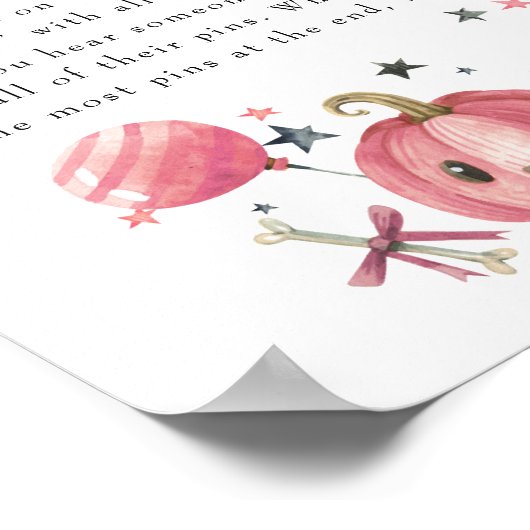 Halloween "Zeg niet tegen Baby" Baby shower Game P Poster (Hoek)