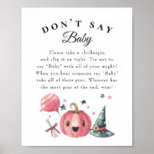 Halloween "Zeg niet tegen Baby" Baby shower Game P Poster (Voorkant)