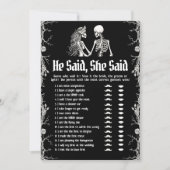 Halloween zei hij, ze zei Vrijgezellenfeest spel Kaart (Voorkant)