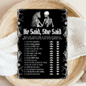 Halloween zei hij, ze zei Vrijgezellenfeest spel Kaart