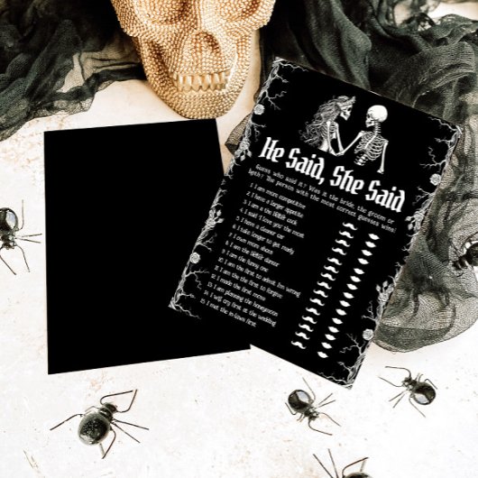 Halloween zei hij, ze zei Vrijgezellenfeest spel Kaart