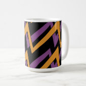 Halloween Zig Zag Oranje Paars Koffiemok (Voorkant rechts)