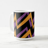 Halloween Zig Zag Oranje Paars Koffiemok (Voorkant links)