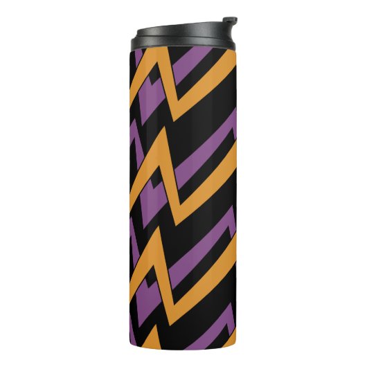 Halloween Zig Zags Orange Purple   Thermosbeker (Gedraaid links)