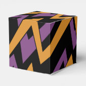 Halloween Zig Zags Oranje Paars Bedankdoosjes (Achterkant)