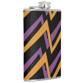 Halloween Zig Zags Oranje Paars Heupfles (Rechts)