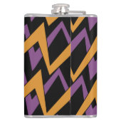 Halloween Zig Zags Oranje Paars Heupfles (Achterkant)