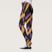Halloween Zig Zags Oranje Paarse Leggings (Links)