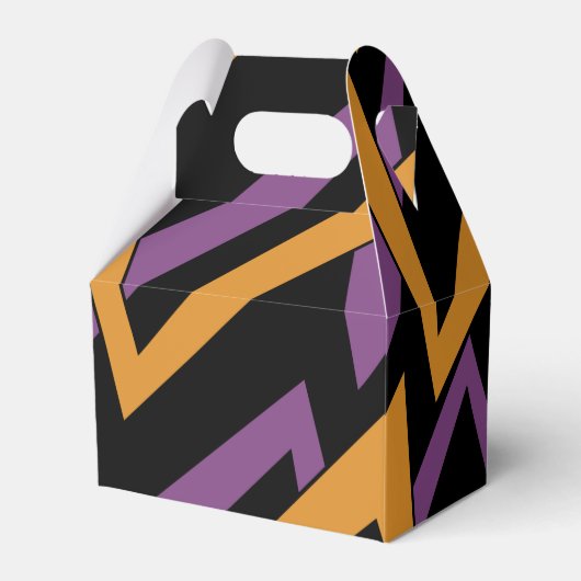 Halloween Zigzag Oranje Paars  Bedankdoosjes (Voorkant Zijde)