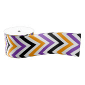 Halloween Zigzag - Vet Seizoensgebonden Patroon Grosgrain Lint (Spoel)