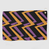 Halloween Zigzags Oranje Paars   Golfhanddoek (Horizontaal)