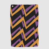 Halloween Zigzags Oranje Paars   Golfhanddoek (Voorkant)